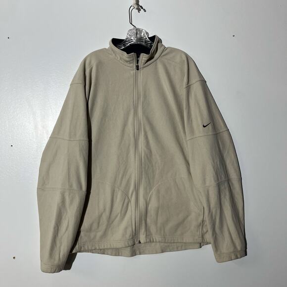 Vintage Nike Therma Fit Golf Full Zip Beige Activewear Sweater Men’s Size XL - Picture 1 of 8